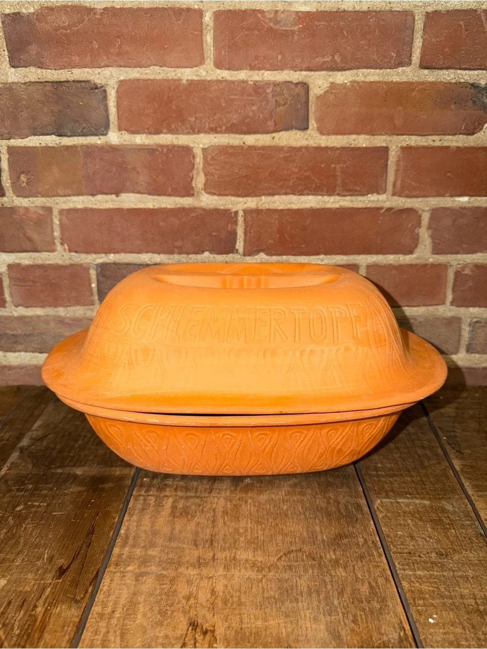 Terracotta Baker in Orange - Oven-to-Table Clay Roaster